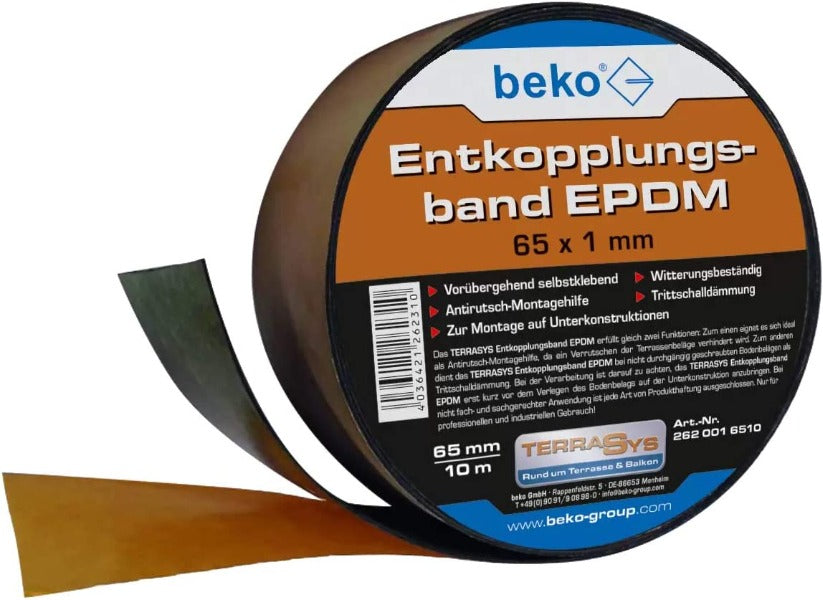 TERRASYS Entkopplungsband EPDM, 10 x 1 mm