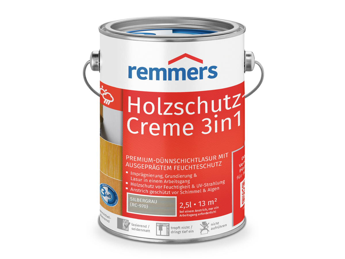 HOLZSCHUTZ-CREME SILBERGRAU 2,50 LTR