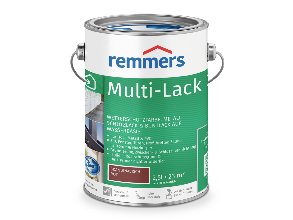 MULTI-LACK 3in1 SKANDINAVISCH ROT 2,50 LTR